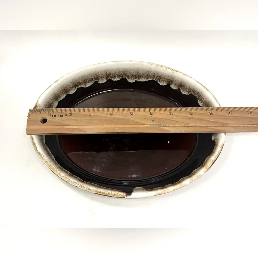 Pfaltzgraff Gourmet Brown Drip Glaze Stoneware Oval Casserole Dish #241 10